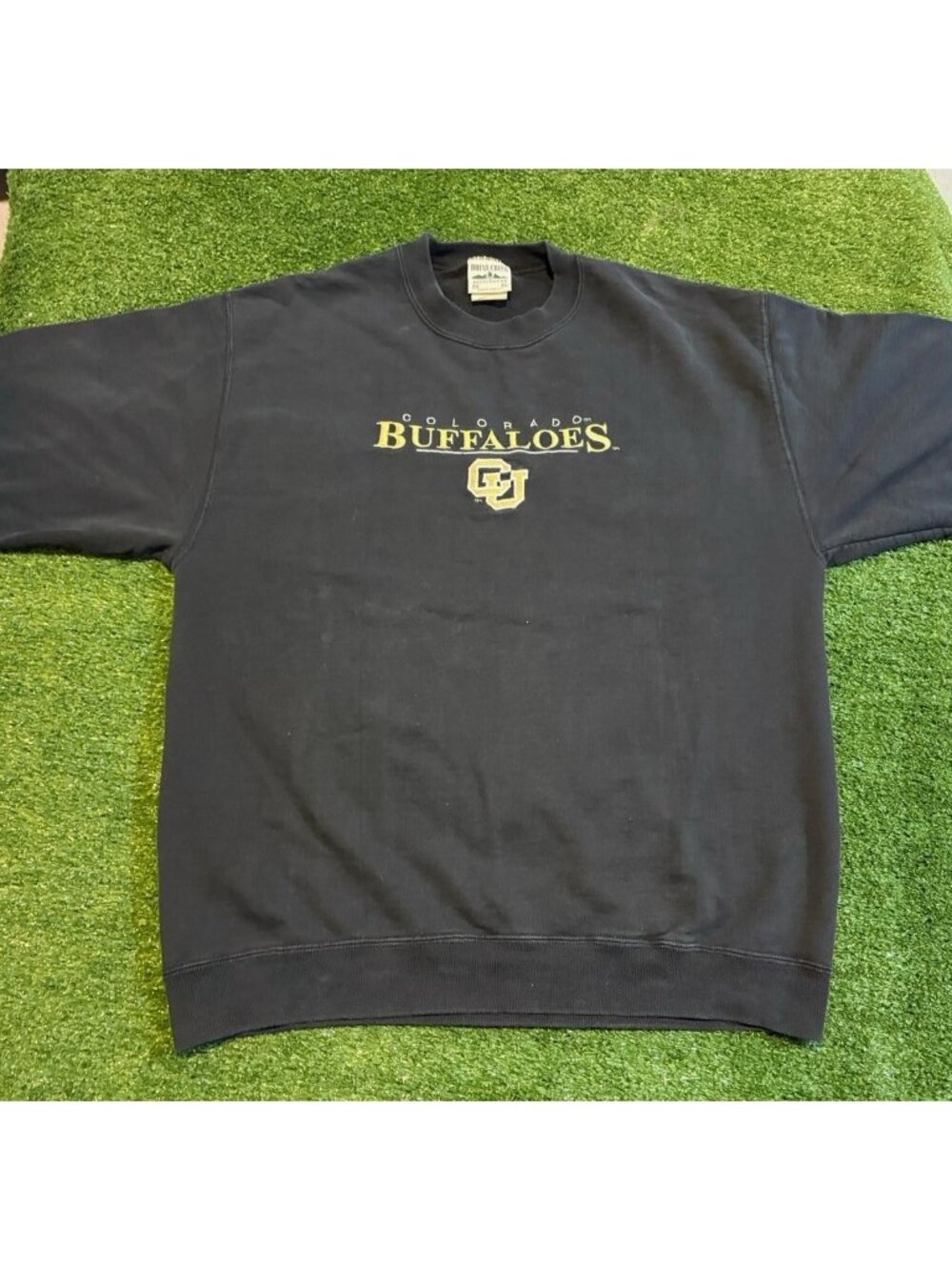 Vintage Colorado Buffaloes sweatshirt mens medium black gold embroidered footbal - Picture 2 of 10